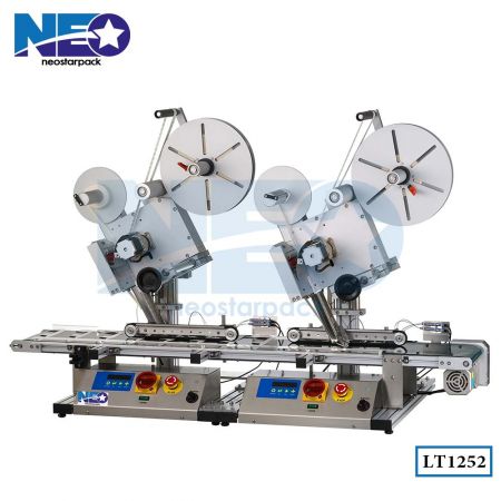 Tabletop Two-Sided Labeler (with two label applicator) - Tabletop two-sided labeling machine